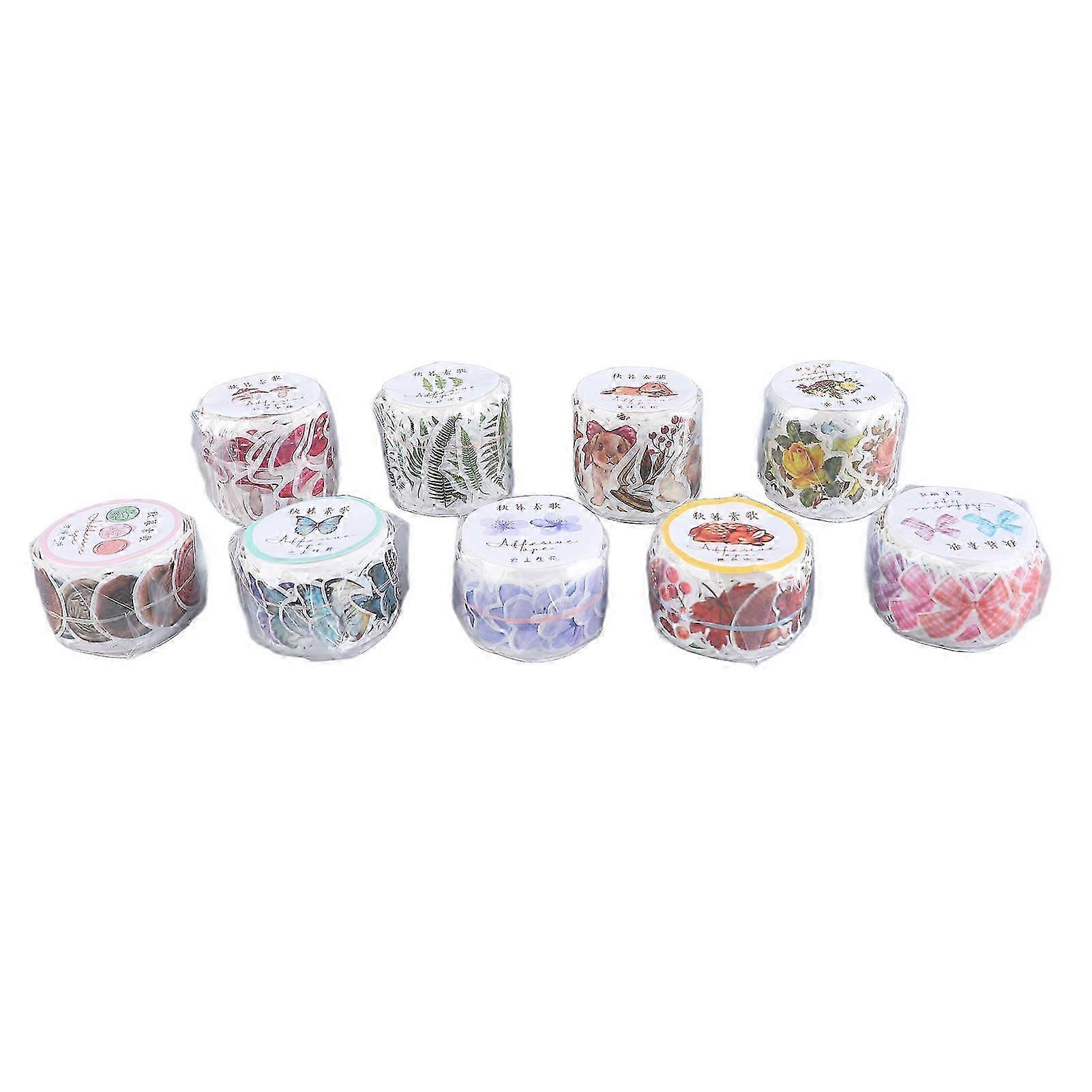 9 Rolls Floral Paper Tape Set DIY Retro Beautiful Patterns Decorative Masking Tape for Crafts Lover Journals Note Pads