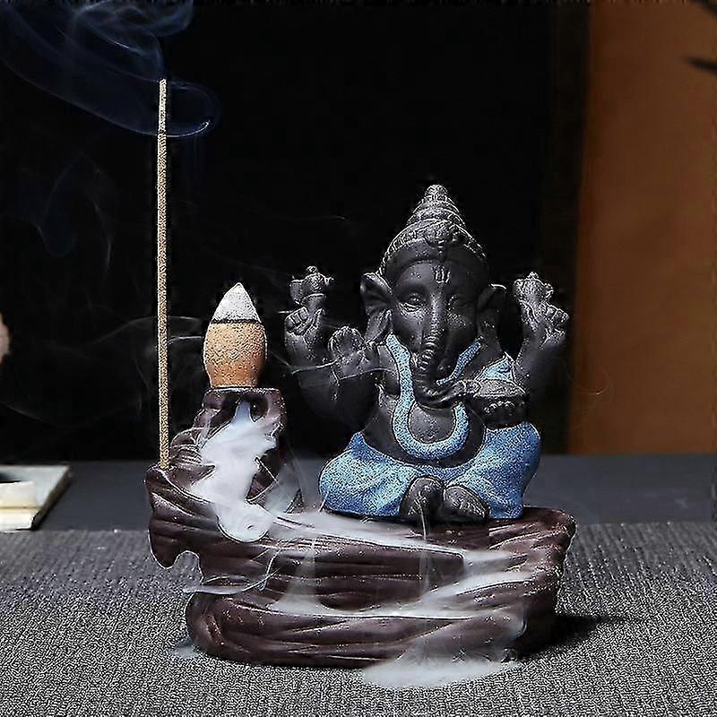 غانيشا التدفق العكسي البخور الموقد الله شعار ميمون ونجاح السيراميك مخروط مبلل ديكور المنزل البخور حامل عصا