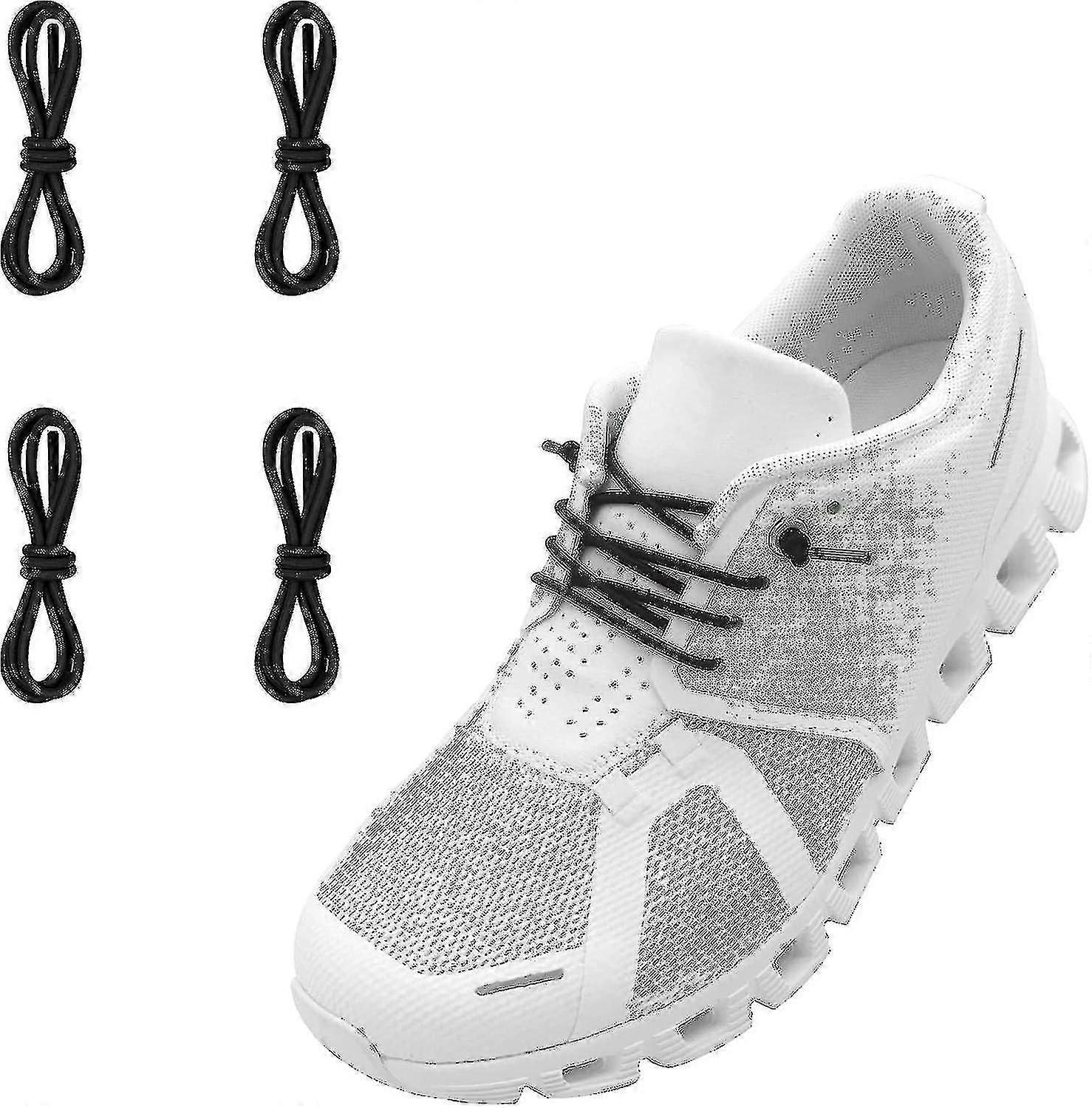 Ndtezugt 2 Pairs 1/10" (2.5mm) Elastic Thin Shoe Laces, Stretch Round Shoelaces Shoe Strings Replacement For On Cloud Sneaker