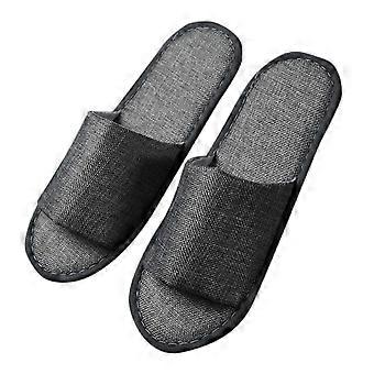 Linen Slippers Family Hotel Beauty Salon Disposable Thickened Non Slip Cotton Linen Slippers for Men Women-Yvan