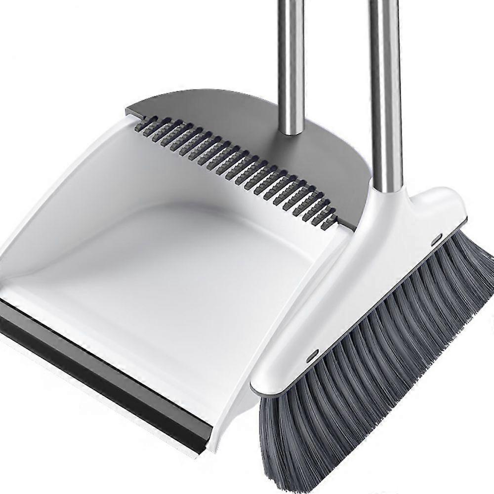 180° Rotating Head Design Self-Cleaning Dustpan Teeth Multi-purpose Brooms For Home, Office, And Garden, Long Handle With Soft Bristles Offers Gentle