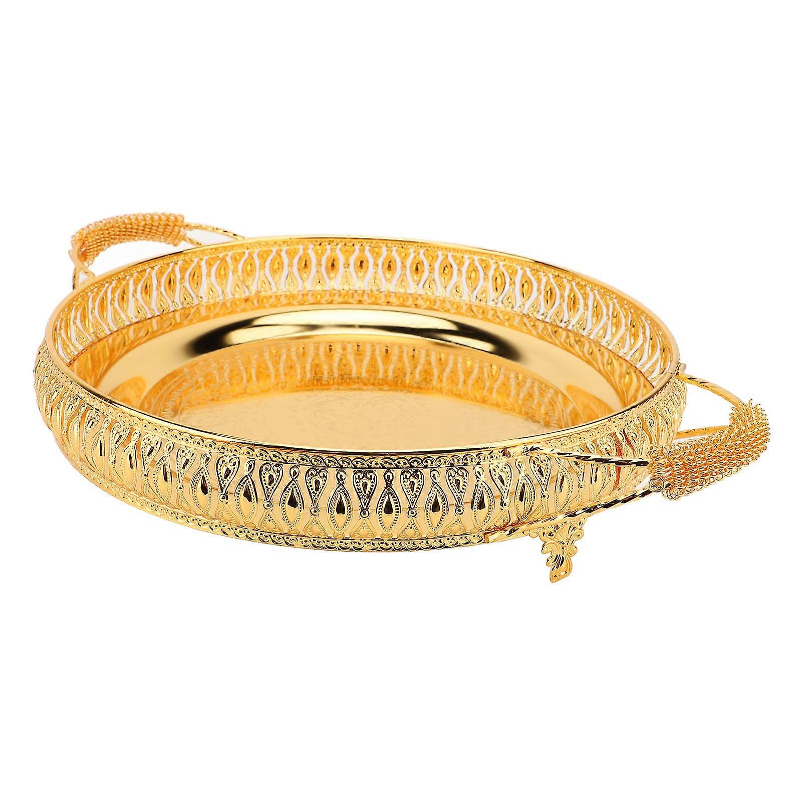 Vintage European Multifunctional Tea & Fruit Serving Tray with Handles