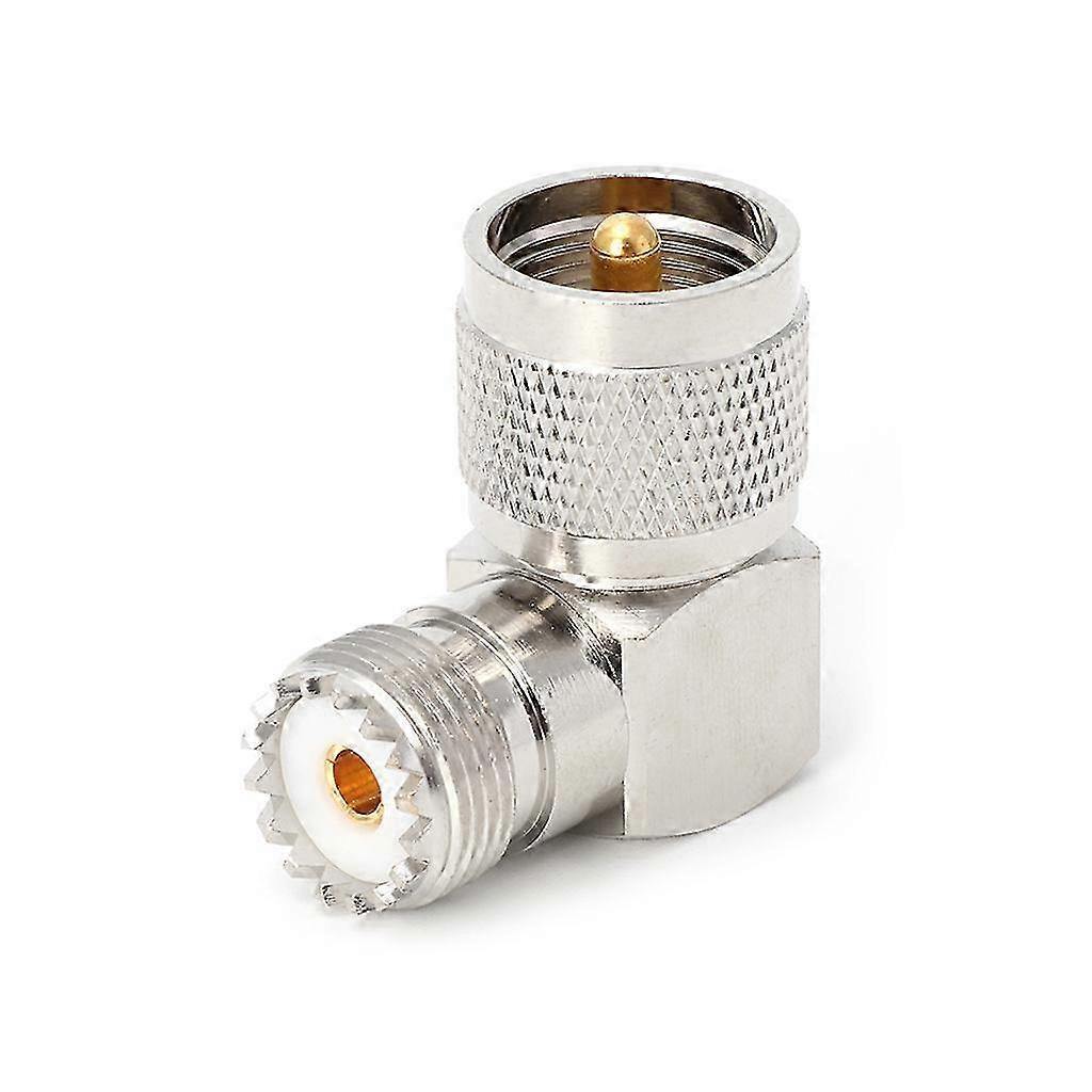 UHF PL259 to SO239 Right Angle RF Adapter