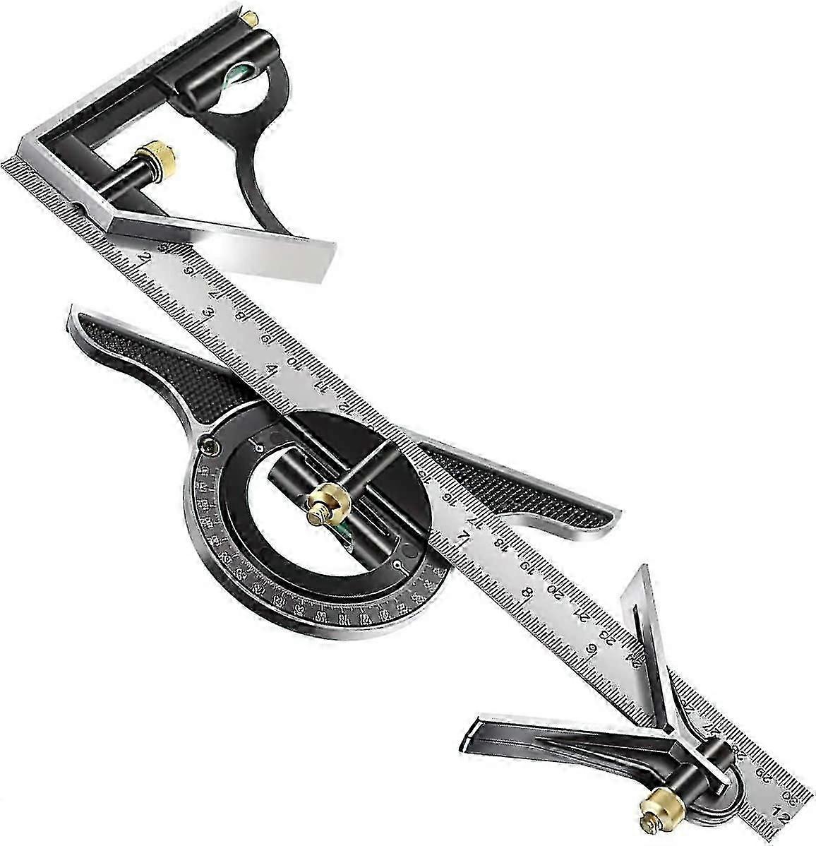 300mm Combination Square Ruler Carpenter Multifunctional Metal Square Adjustable Angle Carpenter Tool