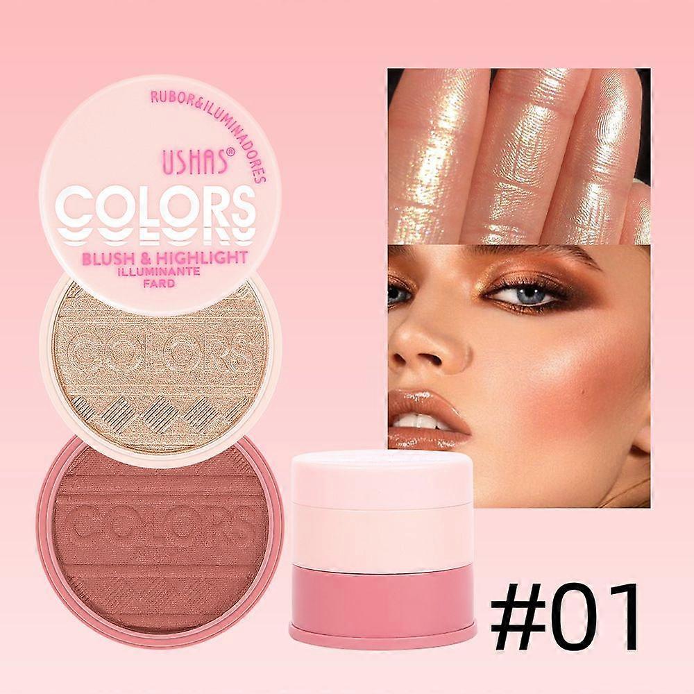 Blush waterproof long-lasting UF083 high-gloss powder + blush