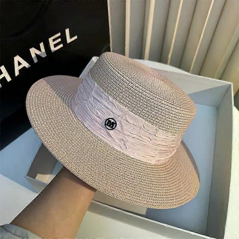 قبعة القش النسائية قبعة الشاطئ قبعة الربيع قبعة القش الفرنسية قبعة مسطحة قبعة الشمس قبعة صلبة قبعة حوض دلو مسطحة قبعة الصيف