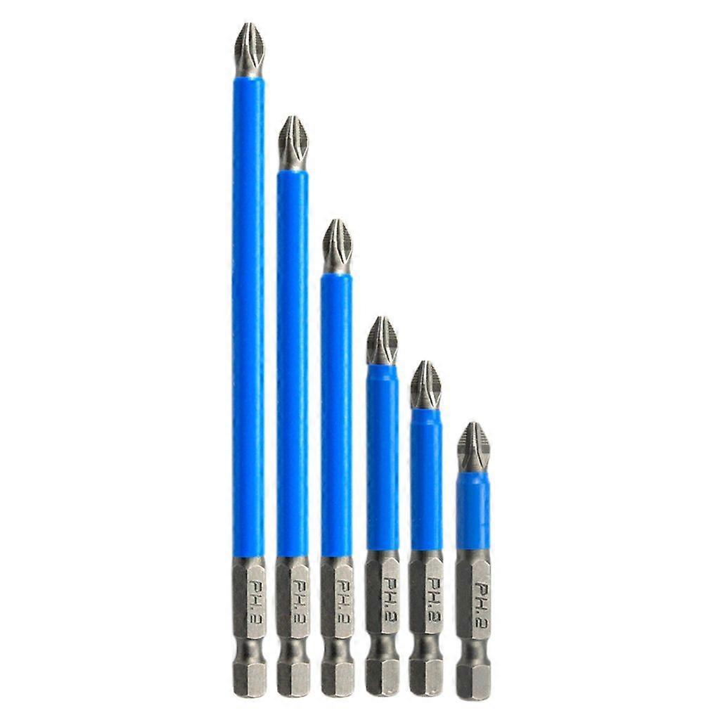 Screwdriver Bits Set 6Pcs/Set Hex Shank PH2 Magnetic Impact Screwdriver Bit