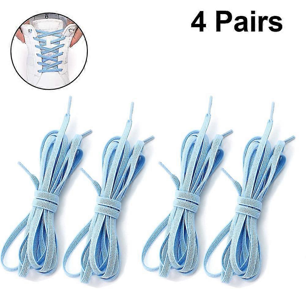 4 Pairs Elastic Shoe Laces-quick To Install No Tie Shoelaces For Kids