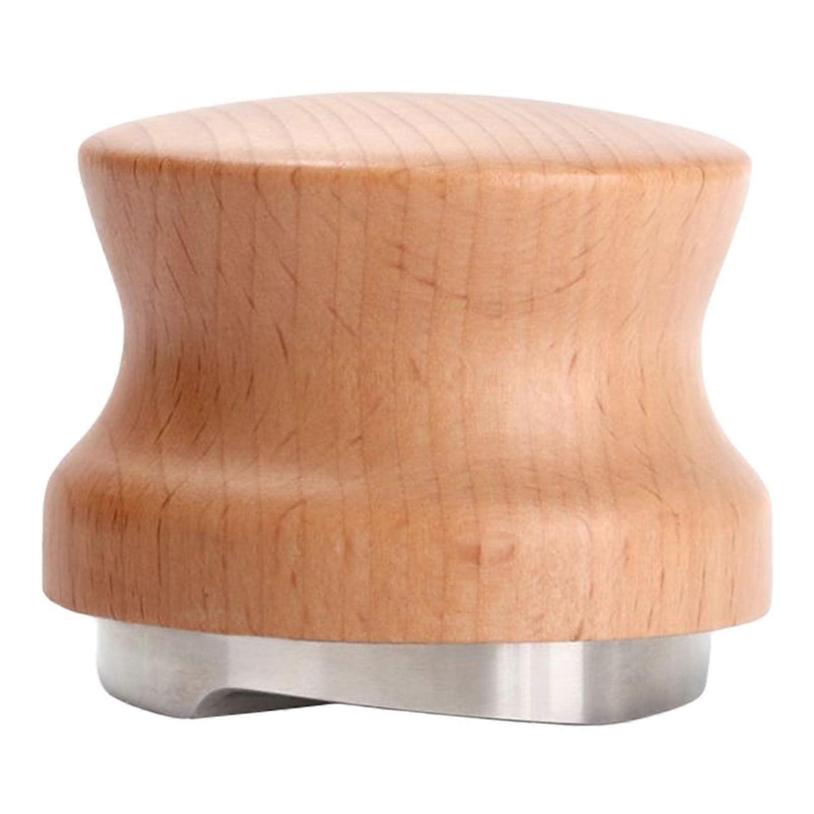 Stainless Steel Distributor, Handmade Tamper Coffee Leveler for Espresso Maker, Leveling Coffee, Wood Handle, 51mm