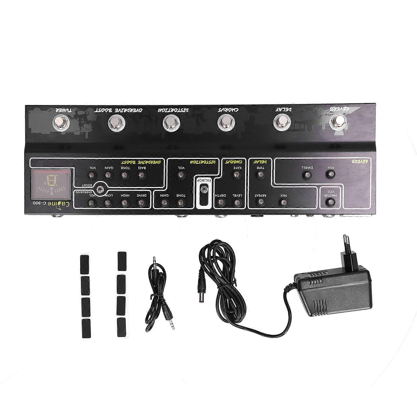 Guitar Multi Effects Pedal with Reverb Delay Chorus Distortion Tuner EU 220V 50HZ
