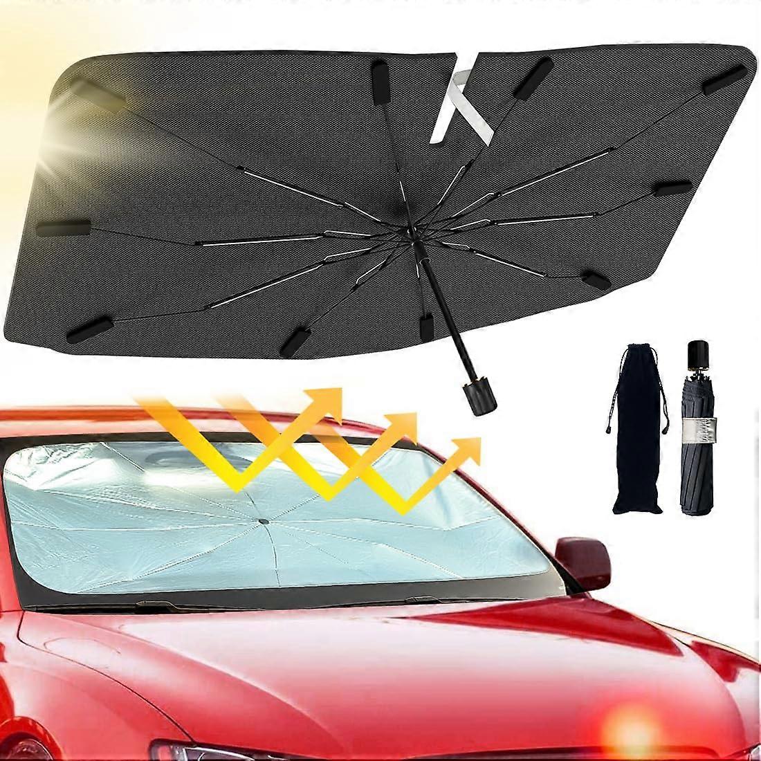 Windscreen Sun Shade Umbrella, Foldable UV Block Car Front Window Umbrella, Compact Design for Cars, Lightweight Fabric