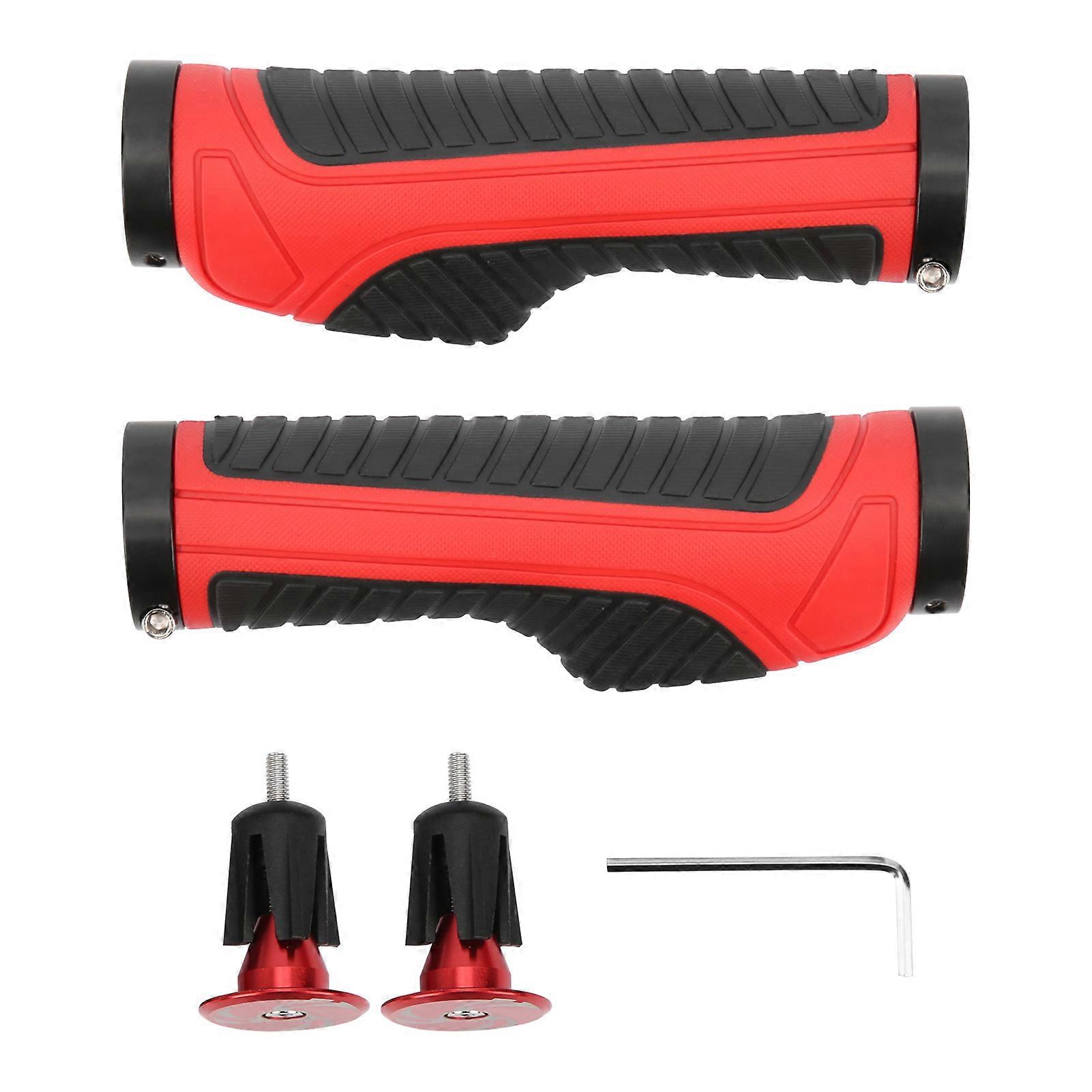 1 Pair Rubber Bicycle Cycling Handle Bar Antislip Grips Mountain Bike Handlebar Grip(Black Red )