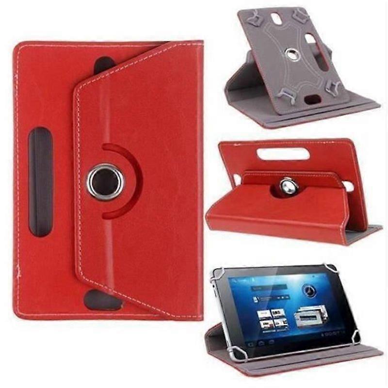 Universal 101 inch touchscreen tablet case 360 rotating stand holder Red