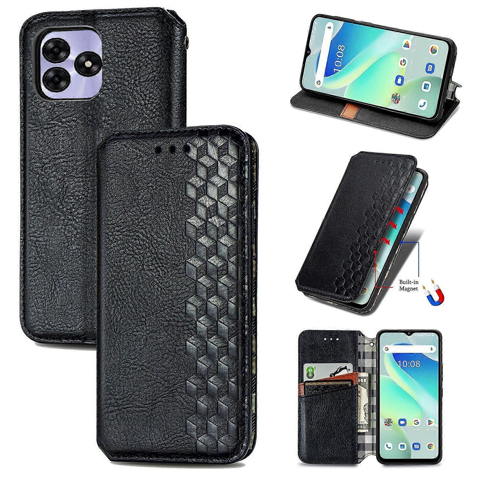 Grid Pressed Leather Case For UMIDIGI G5