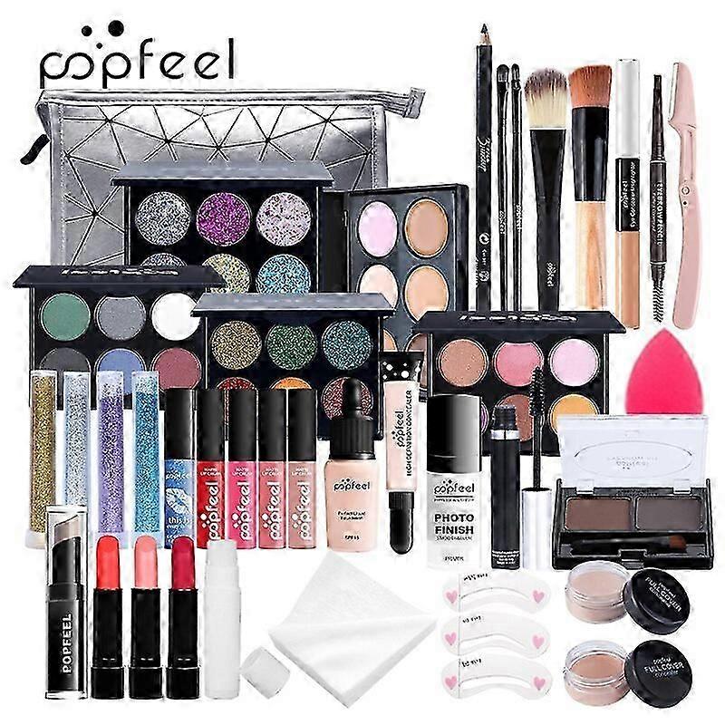 POPFEEL 8-56Pc Full Makeup Set Include Eye Shadow Palette Blusher Concealer-M