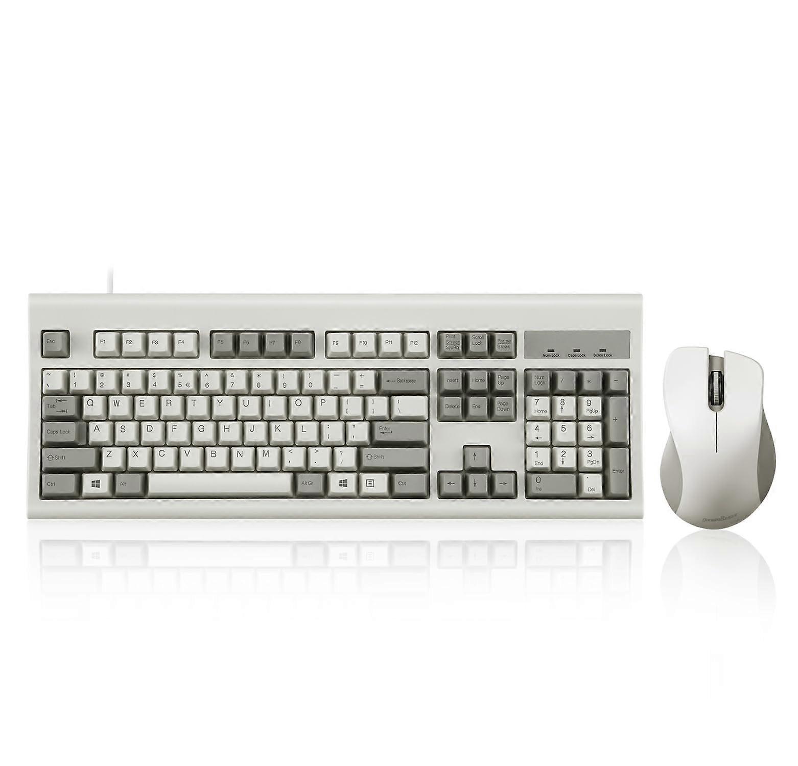 Wired Performance Full-Size USB Keyboard PERIBOARD-106 With Wireless Ergonomic Silent-Click Mouse PERIMICE-621