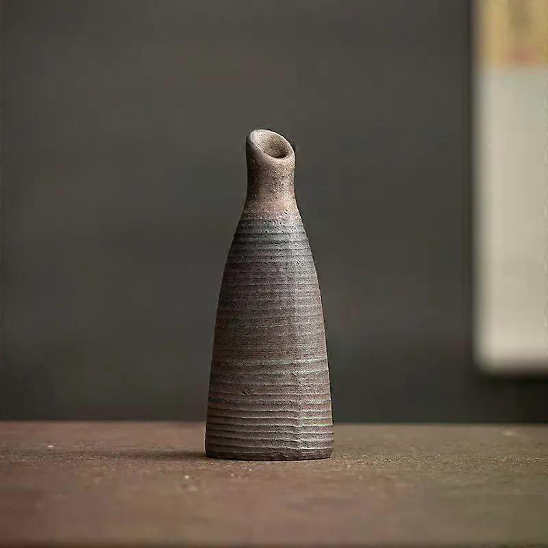 Ancient Early-fired Coarse Pottery Floret Retro Ceramic Rust Glaze Tea Ceremony Tea Table Zen Decoration Small Ornaments Vase