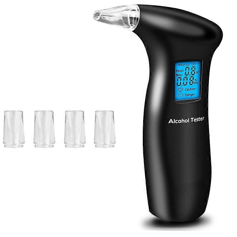 LCD Detector Backlight Light Breath Alcohol Tester AT69S With 4 Mouthpieces Box