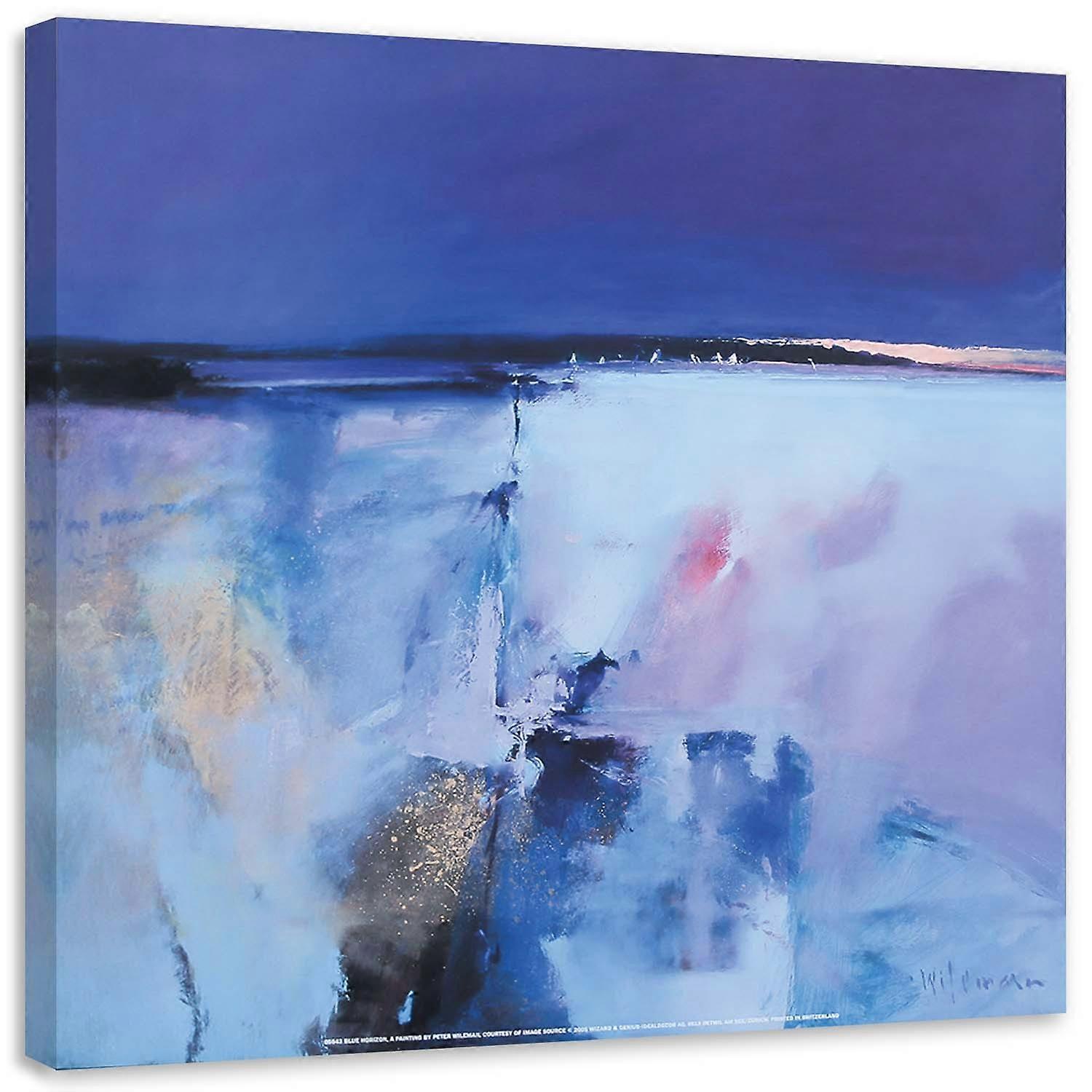 Leinwandbild, Aquarell blau quer - 50x50