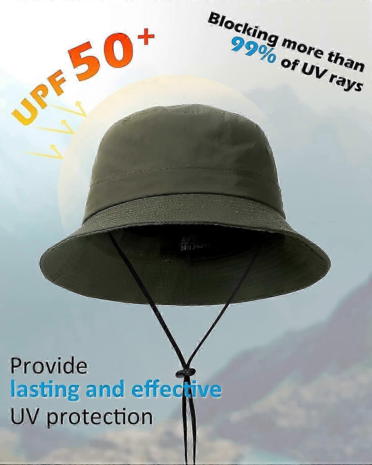 Chapeau De Pêche Pliable UPF50+ - Imperméable - Anti-UV - Pour Homme Et Femme - Réglable 54-60 Cm