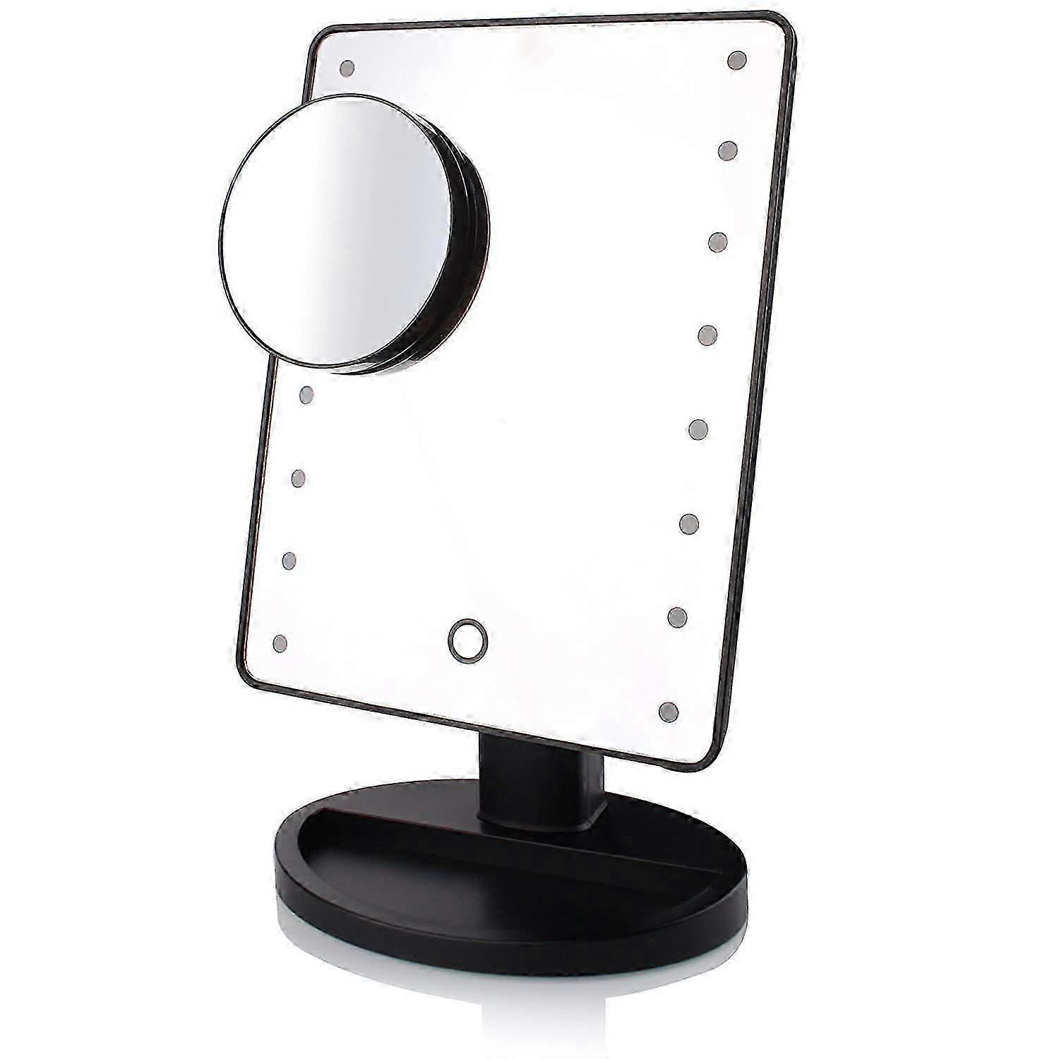 White Lighted Mirror, 10X Magnifying Led Makeup Mirror, Led Mirror, Usb And Battery Recharge, 180 Makeup Mirror, Lighted Magnifying Mirror For Makeup,