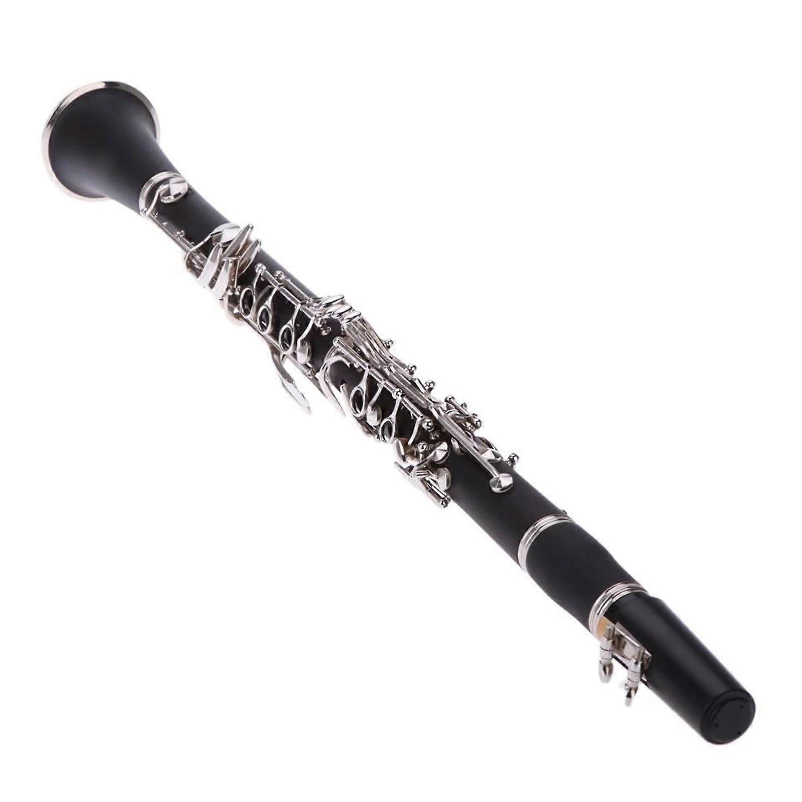 Clarinet Bakelite 17 Key B♭ Flat Soprano Nickel Plating Exquisite with Cleaning Cloth Gloves 10 Reeds Screwdriver Woodwind Instruments