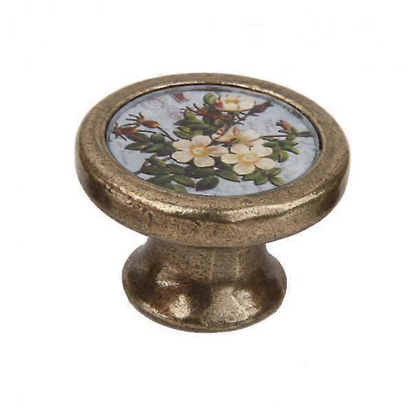 9x Cabinet Door Bin Handle Pull Knob Flowers