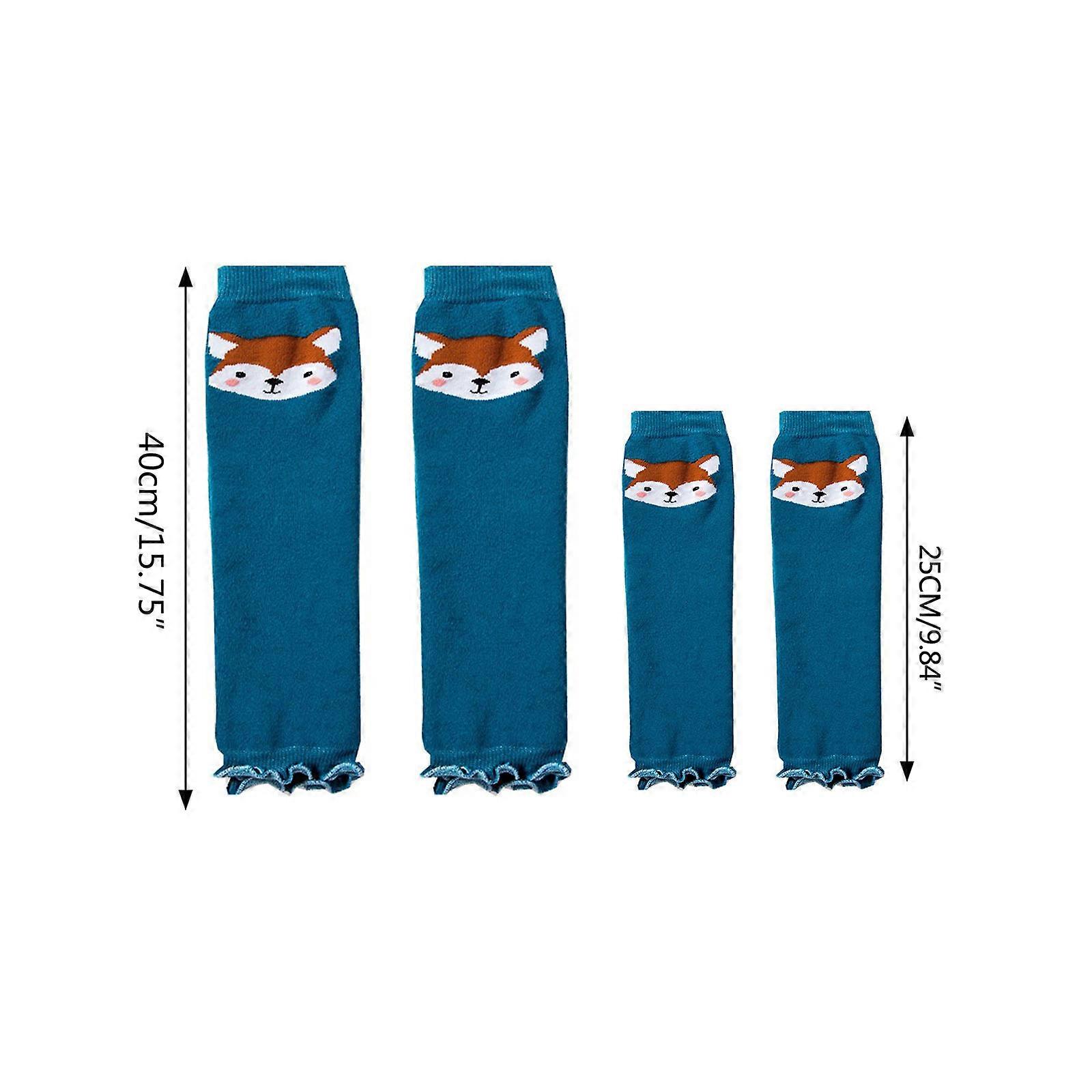 Kadınlar Çocuklar Kızlar Kış Yoga Dans Bacak Isıtıcılar Sevimli Karikatür Hayvan Baskı Kalın Havlu Çizme Kapak Manşet Fırfırlı Etek Çorap Çıplak pembe 40 cm