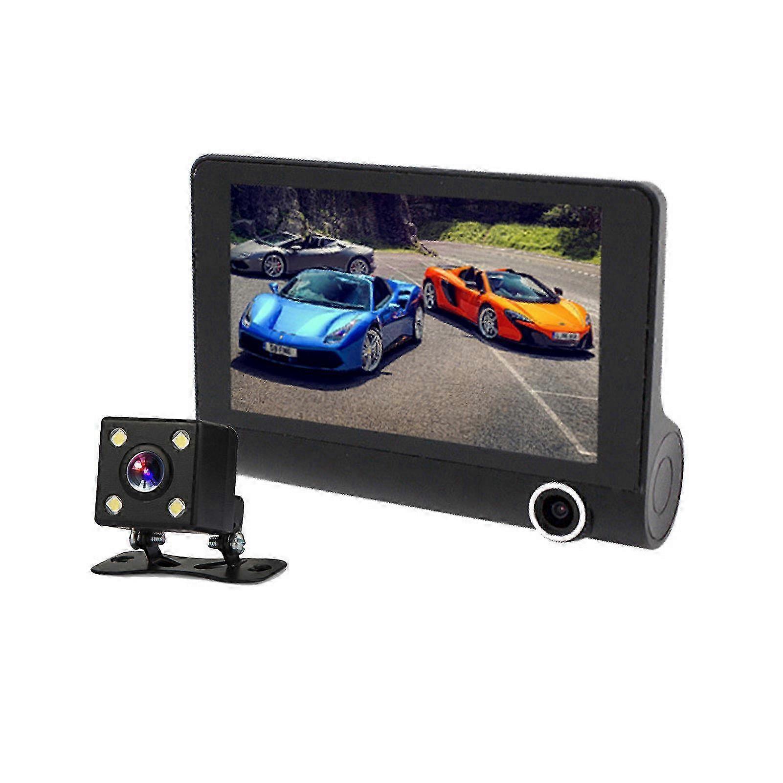 Car Dash Cam Night Vision Reverse Image Dual Lens with Backup Camera Waterproof Driving Recorder 3 Way Recording hwy