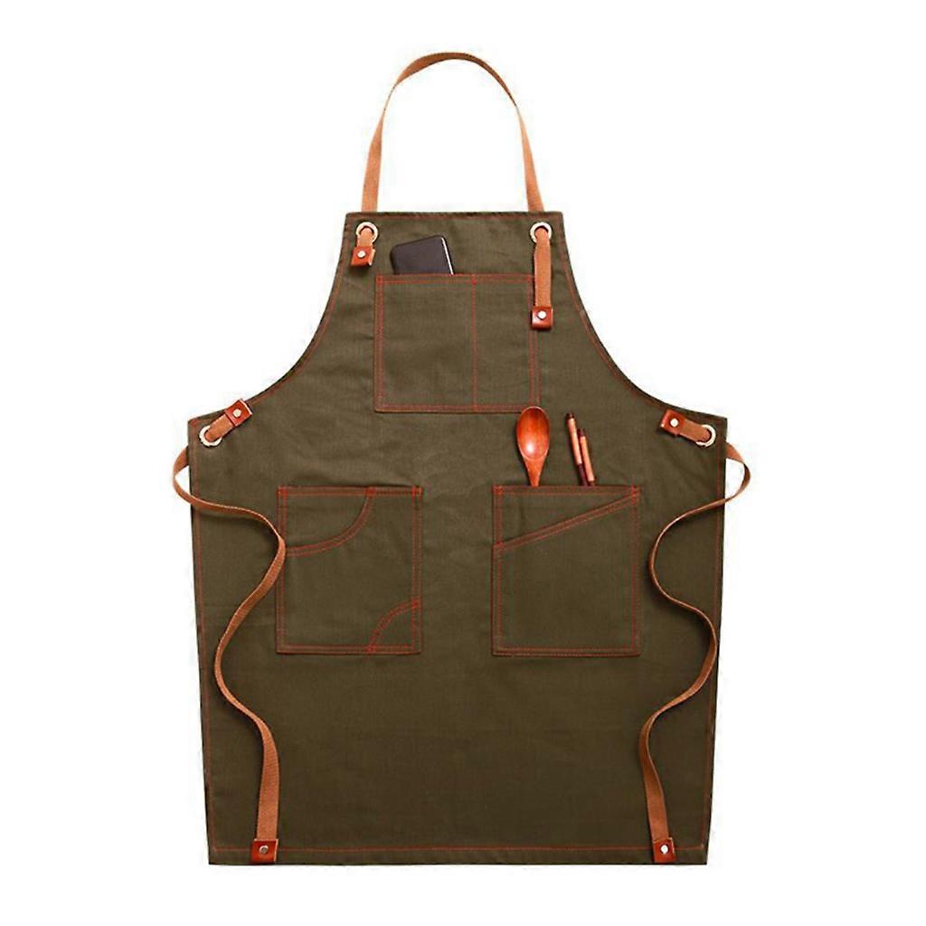 Work Apron Unisex Kitchen Cleaning Aprons with Pocket and Adjustable Straps