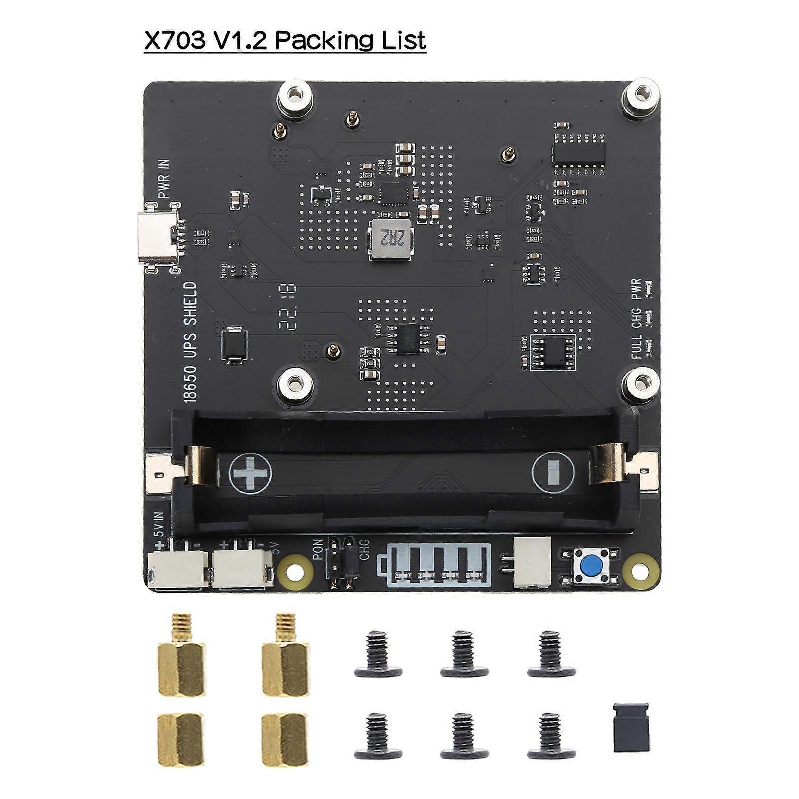 for  4 Model B 4B Lithium Battery 18650 UPS Expansion Board X703 V1.2 Uninterruptible Power Supply Module Multicolor