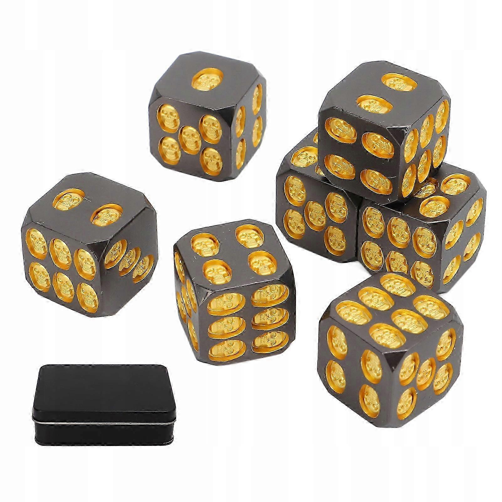 7x Dice Dice Game Dice 3d Skull Gift