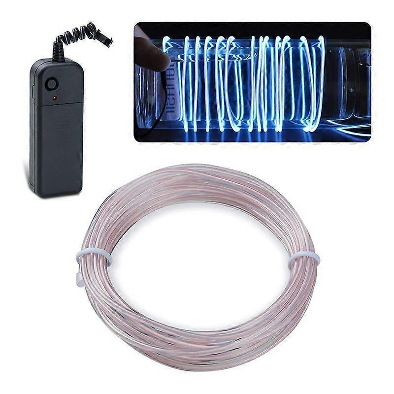 TKdaddy Indoor Lights Light-up Cable EL Cold Light Cord 3 Meter 3V Light String White