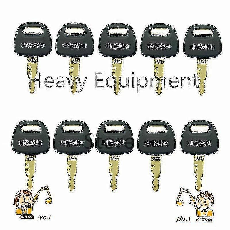 10Pcs H800 Heavy Duty Ignition Keys Compatible with Hitachi Zaxis Excavator Replacement