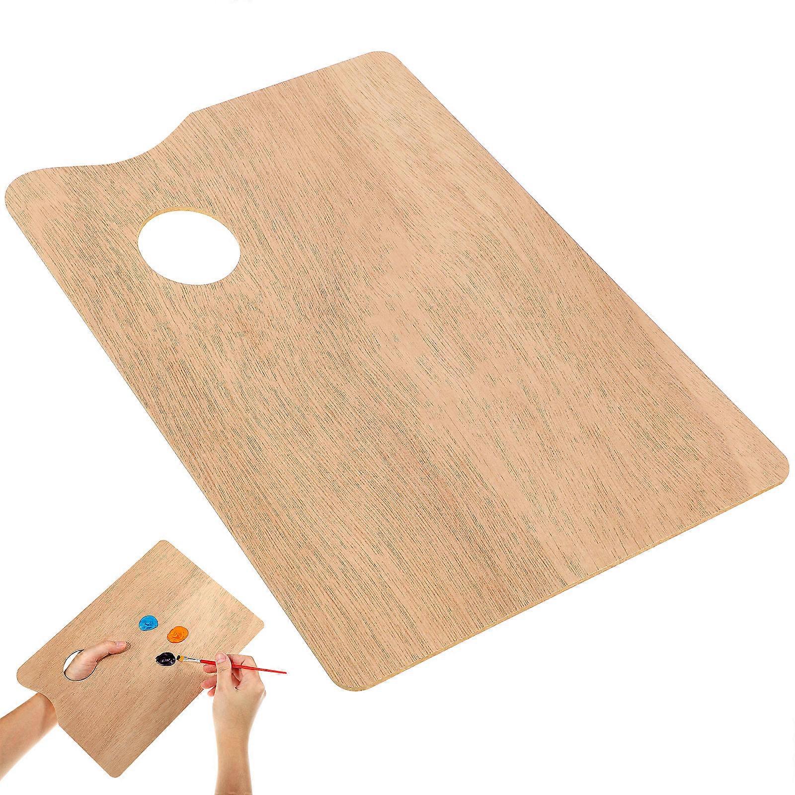 Palette de peinture à l’huile en bois de style vintage avec poignée de pouce inclinée et surface lisse enduite d’huile pour des fournitures d’art durables