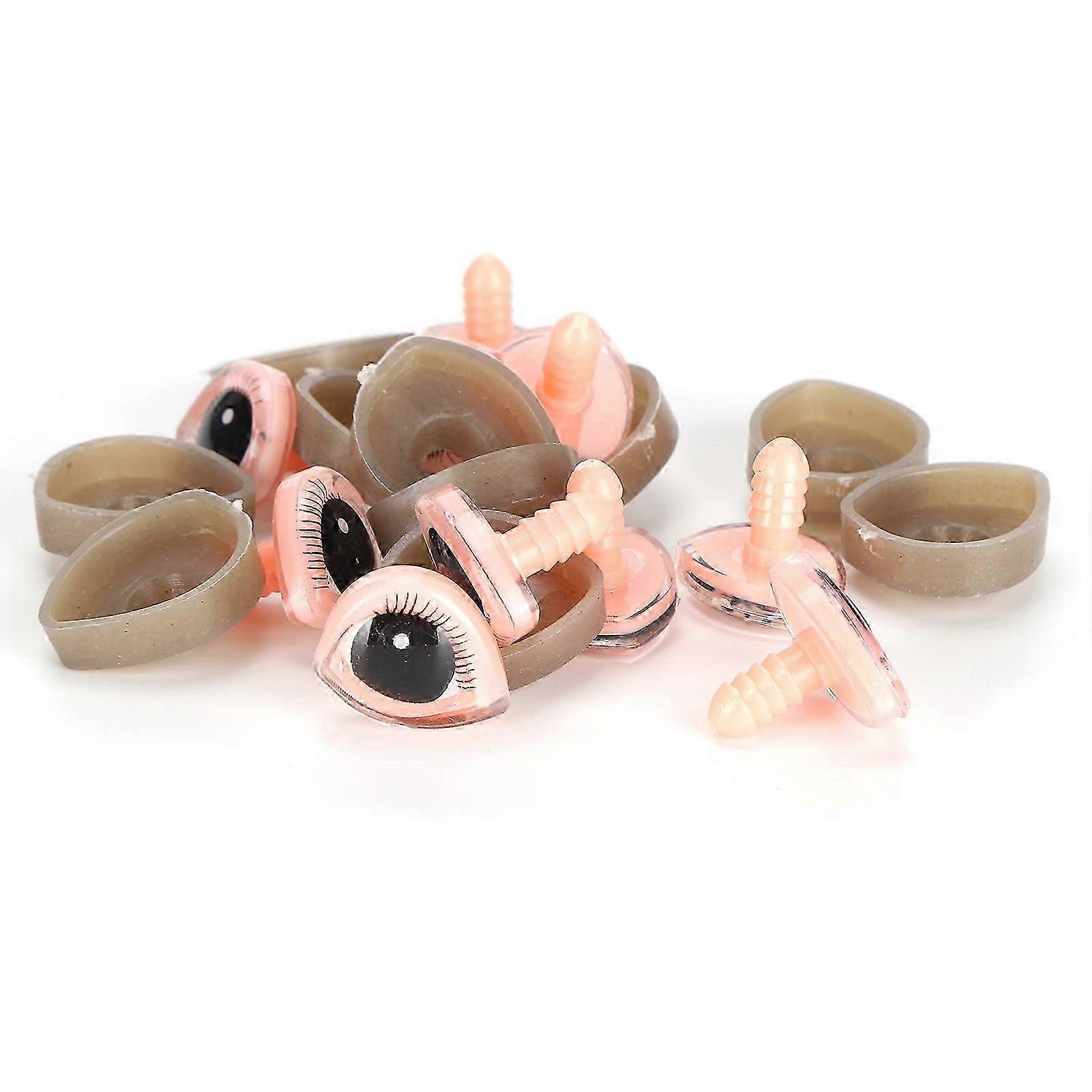 10 Set Doll Eyes Plastic Triangular 3?Dimensional Eyelashes Cartoon Eyeball Toy Accessories20x24mm