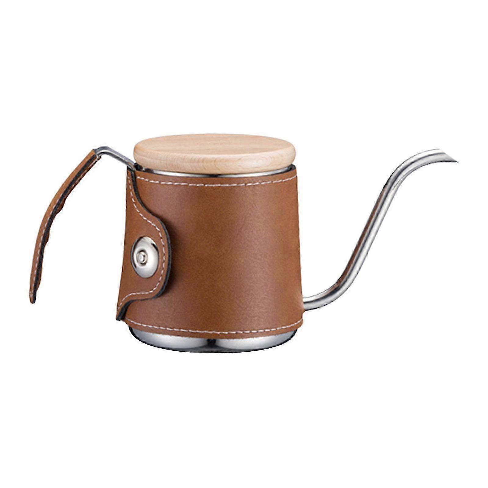 Pour Over Coffee Kettle with PU Leather Wrap for Coffee Maker Gift Beige