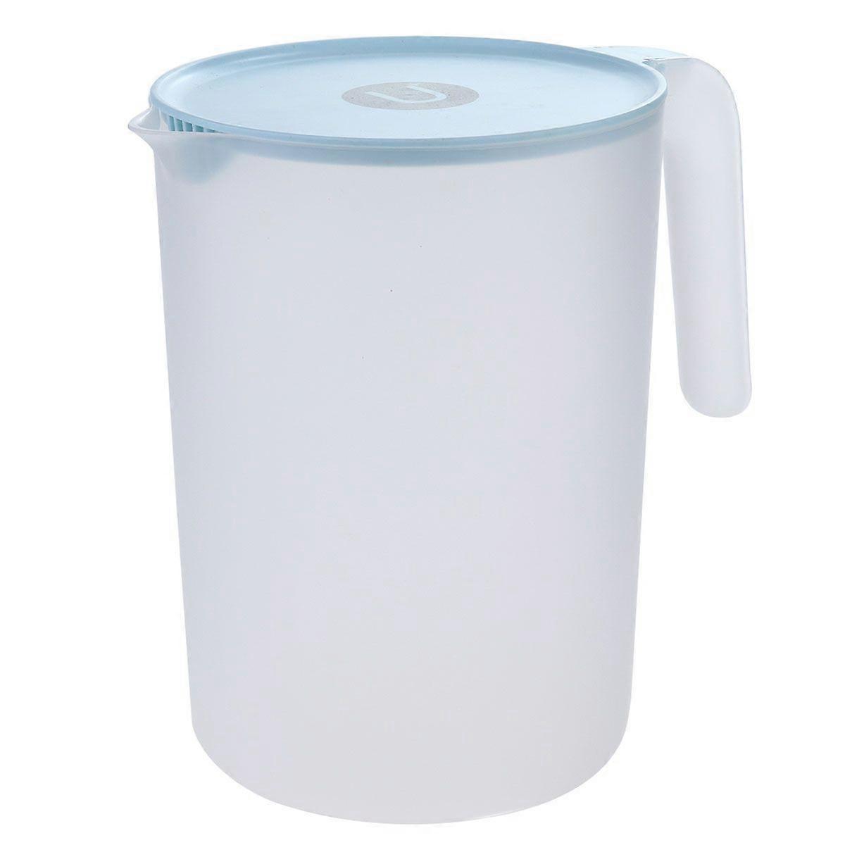 1Pc 2000ML Plastic Beverage Kettle Heat Resistant Cold Water Jug Juice Pitcher with Handle(Blue)