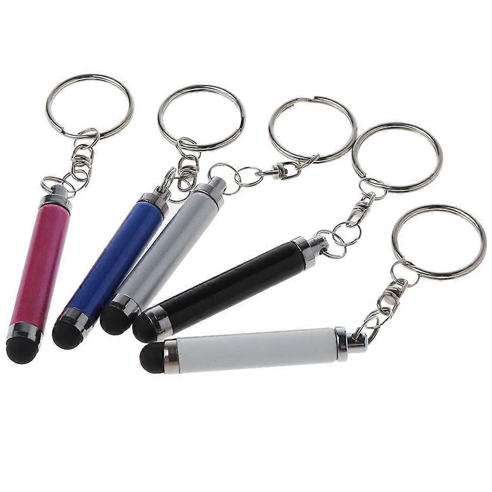 5pcs Portable Capacitive Stylus Pens with Keychain for Phones and Tablets – Easy Grip Touchscreen Pens for Note Taking and Daily Use