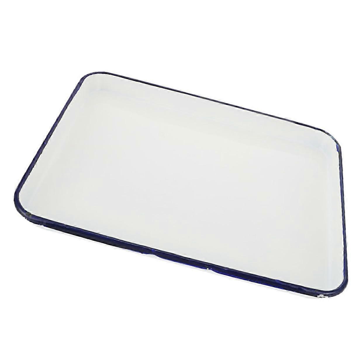 Rectangular Enamel Pan for Laboratory Kitchen, Large Capacity, Durable Material, 12x16 Inches, Easy to Clean
