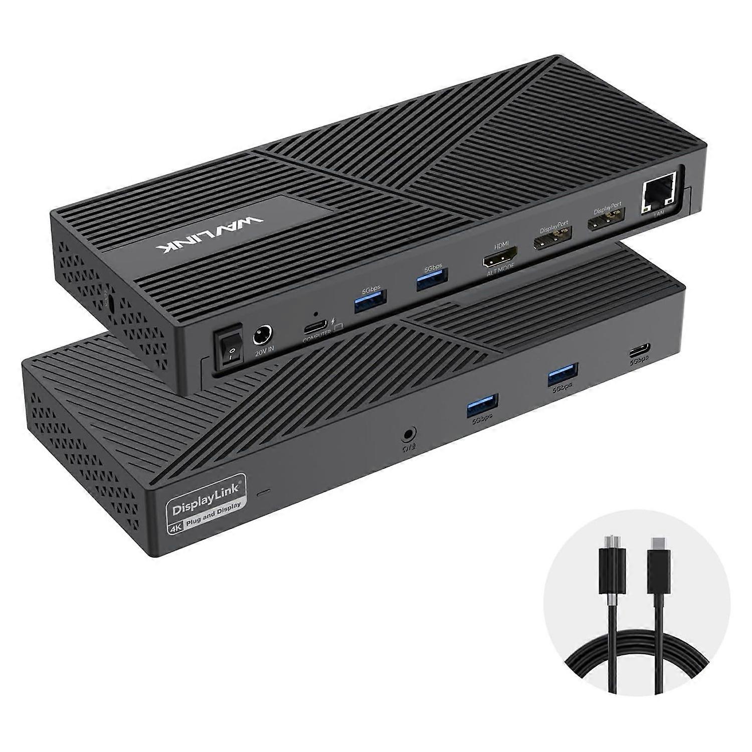 WAVLINK UG69PD24 Hub USB C 12 in 1 con 2 DP HDMI 4 USB 3.0 PD 100W Ricarica per Thunderbolt 4 3 Dis