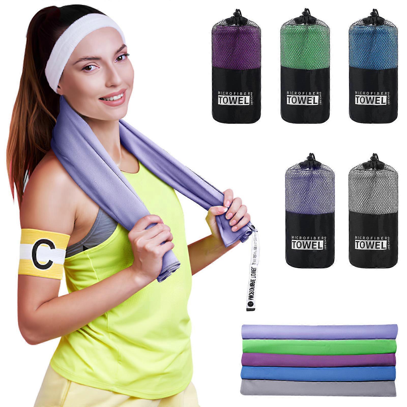 Fast Drying Microfibre Beach Towel Set Large Lavender Quick Drying Portable Outdoor Activities 2Set