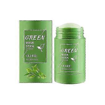 Maschera detergente stick al tè verde Ouhoe, detergente delicato per la pelle del viso, nutriente e idratante, maschera stick per pori delicati