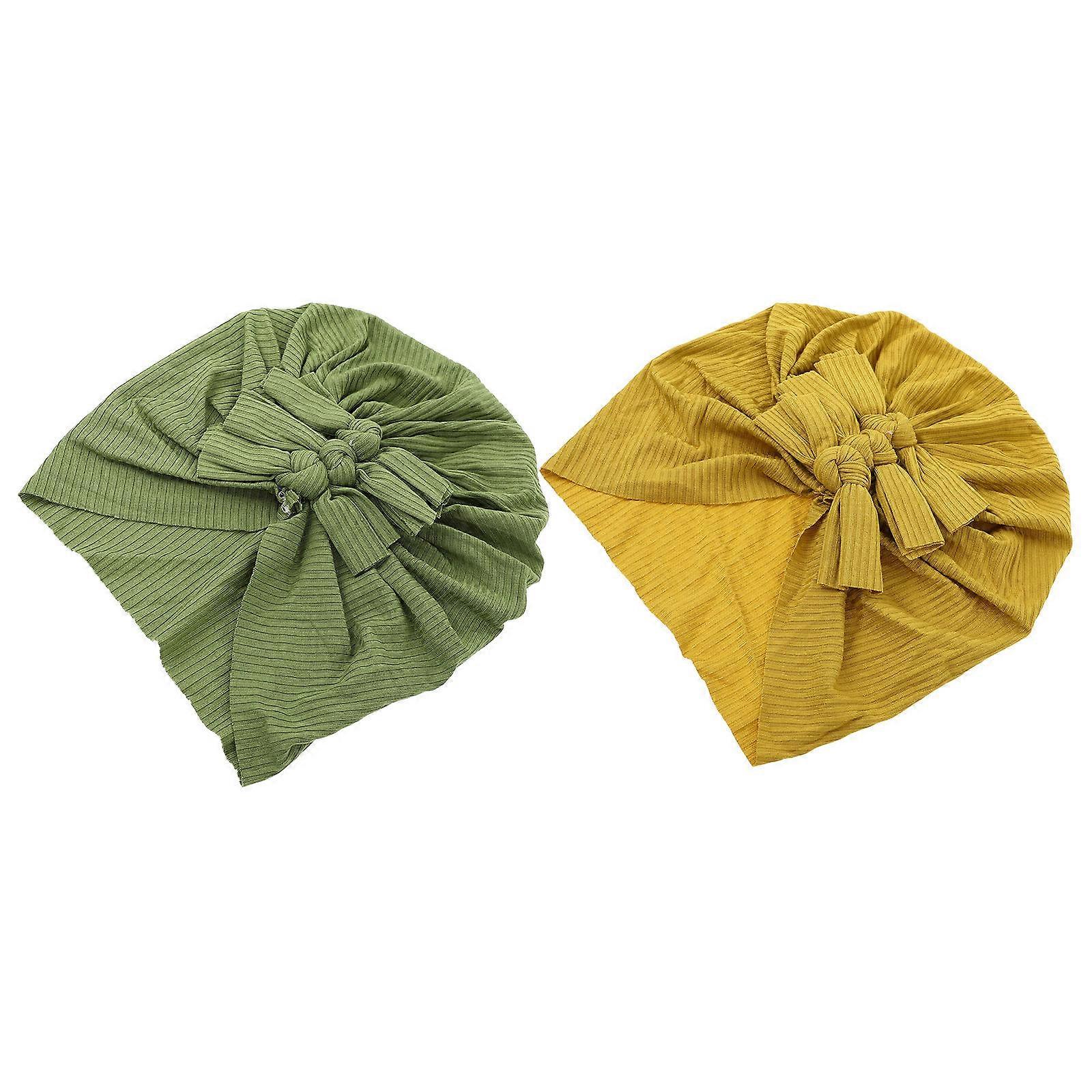 Turban Hats Baby Girl Caps Comfortable Wear Kids Hats For Photo Shoot Simple Design 19x18x0.5cm 2Pcs