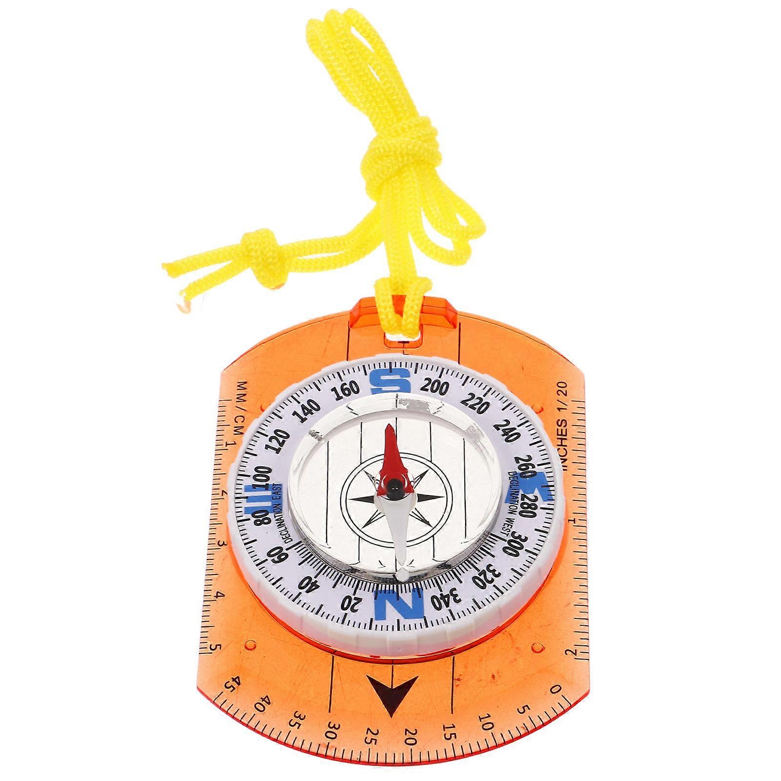 Orienteering Compass Multi-Function Compass Hiking Supply Orange 9.00X6.50X1.30CM Navigation 1Pack