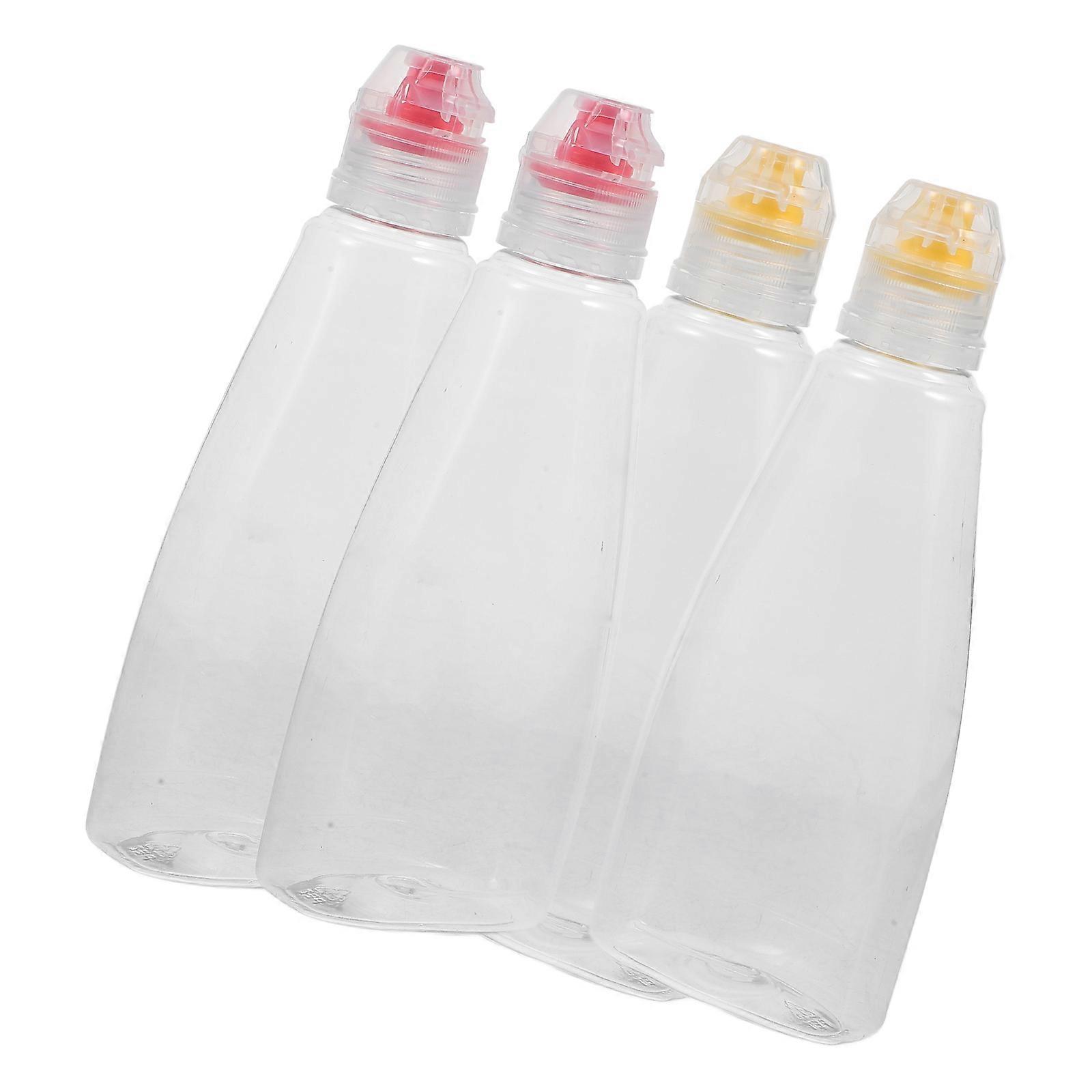 Honey Containers Plastic Honey Bottles 4Pcs PET Material For Travel Camping Dispensing Individual Use