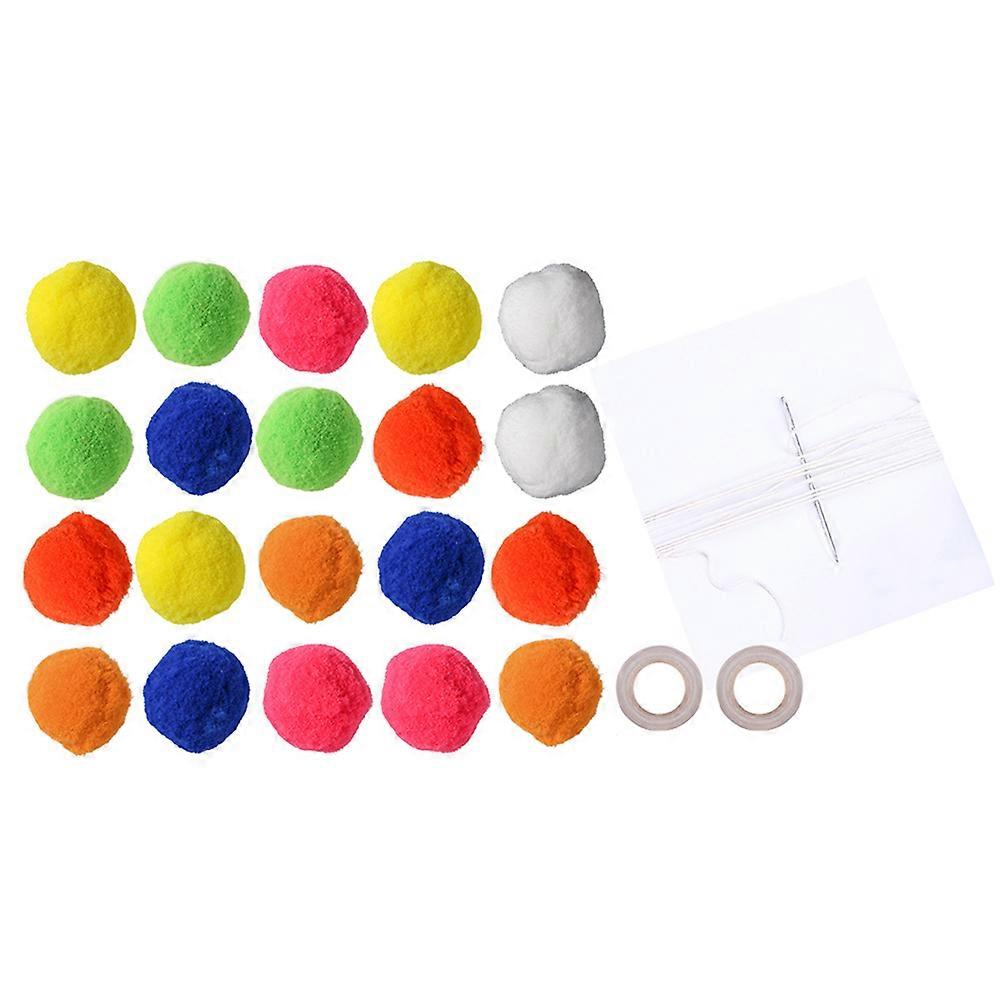 Assorted Pom Colorful Pompoms Balls For Diy Creative Crafts Hanging Decorations Round Plush 20Pcs
