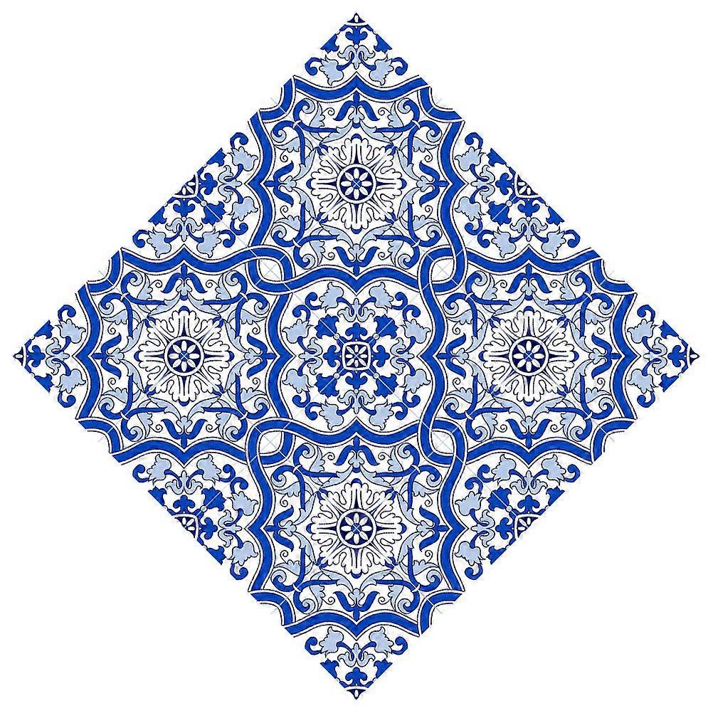 Floor Decal Stickers Self Adhesive Waterproof Non Slip Square Wall Tile Blue 30x30x0.1cm 4Pcs Home Office Adornment