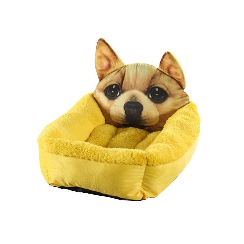 Pet Bedding Nest Liner Pad Comfy Cotton-Padded Cushion Pets Size S Yellow Snuggly Sleeper 1Pack