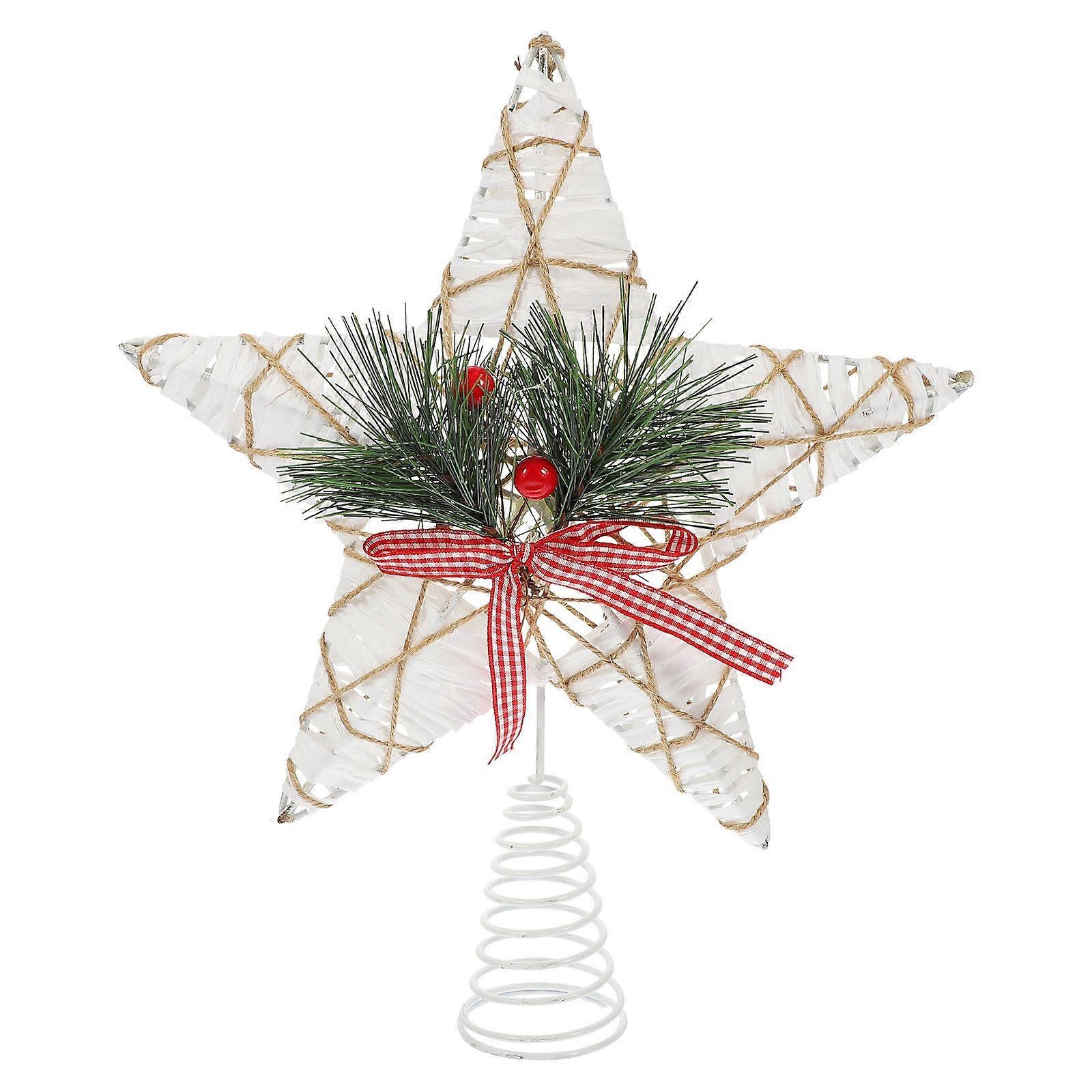Christmas Star Tree Topper Five-Pointed Star Delicate Artistic Christmas Celebration 1Set